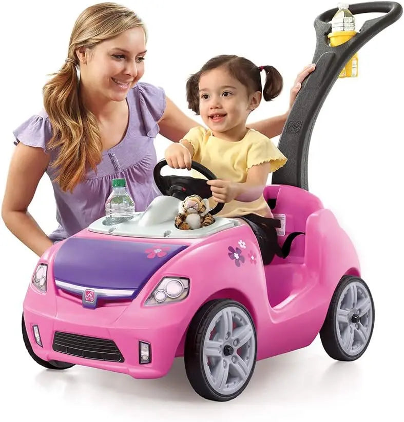 Step2 Whisper Ride II Pink Ride-On Car â€?Push Toy with Seat Belt, Compact Foldable Design, Stroller Alternative for Toddlers