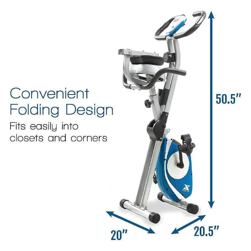 XTERRA FB350 Folding Exercise Bike â€?Silver Frame, Magnetic Resistance & Space-Saving Home Fitness