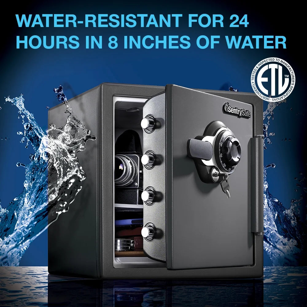 Sentrysafe SFW123DSB Fire - Resistant Safe and Water - Resistant Safe with Dial Combination, 1.23 Cu. Ft