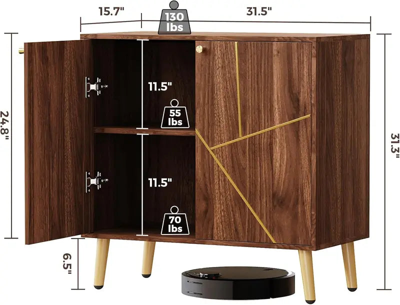 Versatile Free-Standing Wooden Cabinet â€?Sleek Black Storage Unit for Living Rooms, Bedrooms, or Entryways
