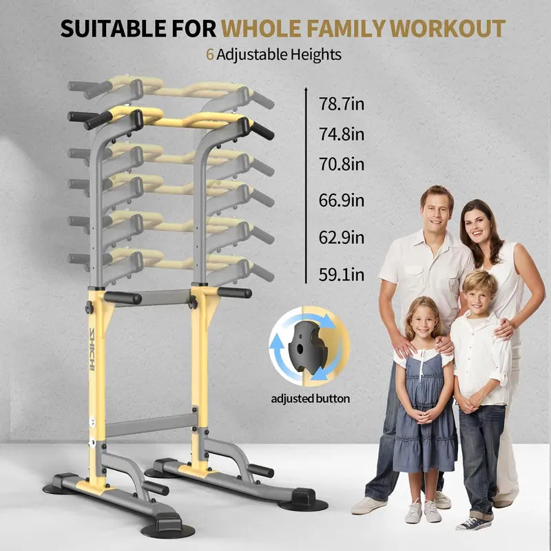 ZHICHI Pull-Up and Dip Station â€?Freestanding Multi-Grip Fitness Tower for Home Workouts