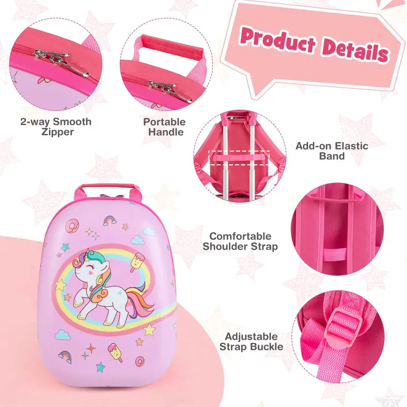 Two-Piece Kids Luggage Set: 12â€?+ 16â€?Lightweight Spinner Suitcases