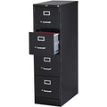 STAPLES 4-Drawer Lockable File Cabinet in Black â€?25-Inch Depth, 15-Inch Width