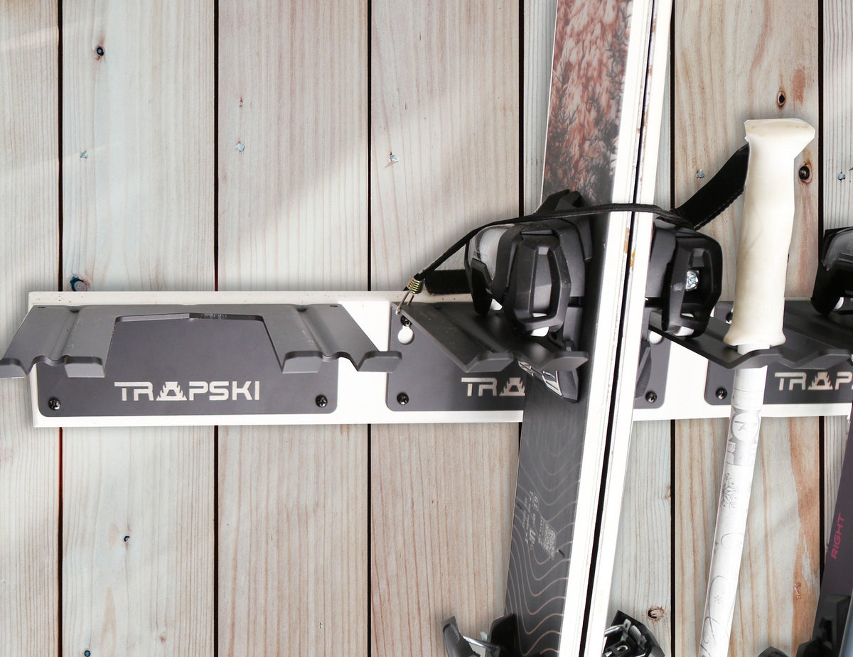 Garage Wall Rack Organizer for Yard Tools, Gear & Equipment, Skis or Snowboard by Bindings