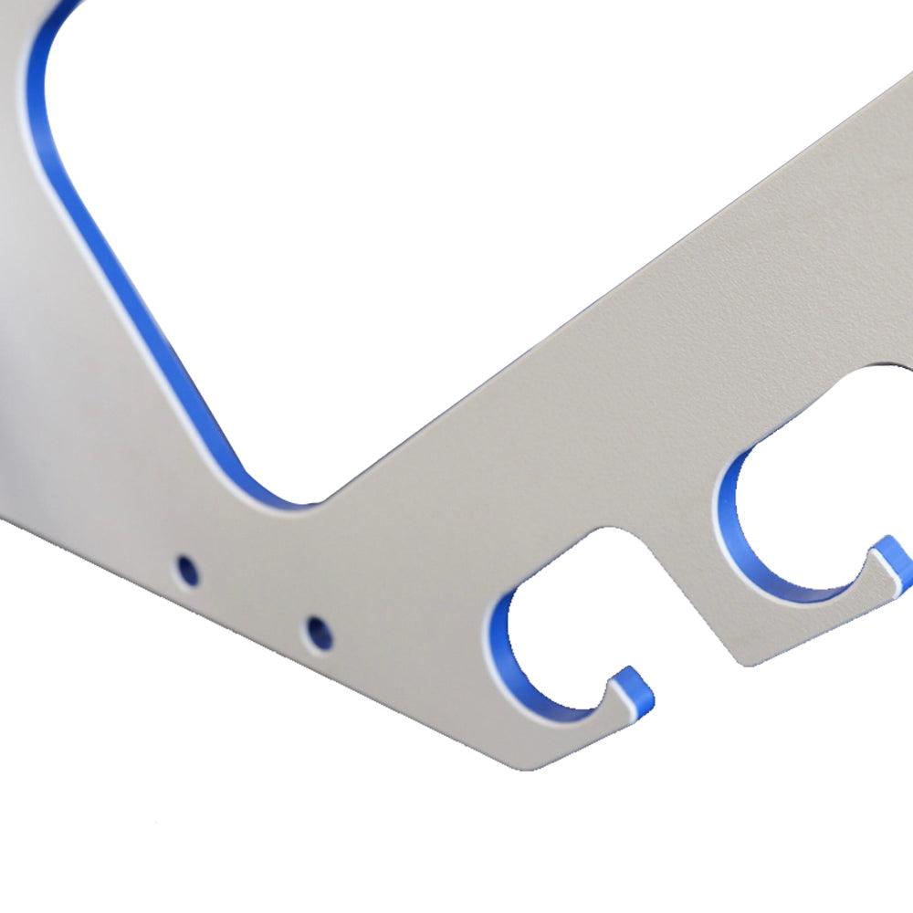 TRAPSKI Premium Paddleboard Rack â€?White/Blue, 2-Slot Wall or Dock Mount with Paddle Holders