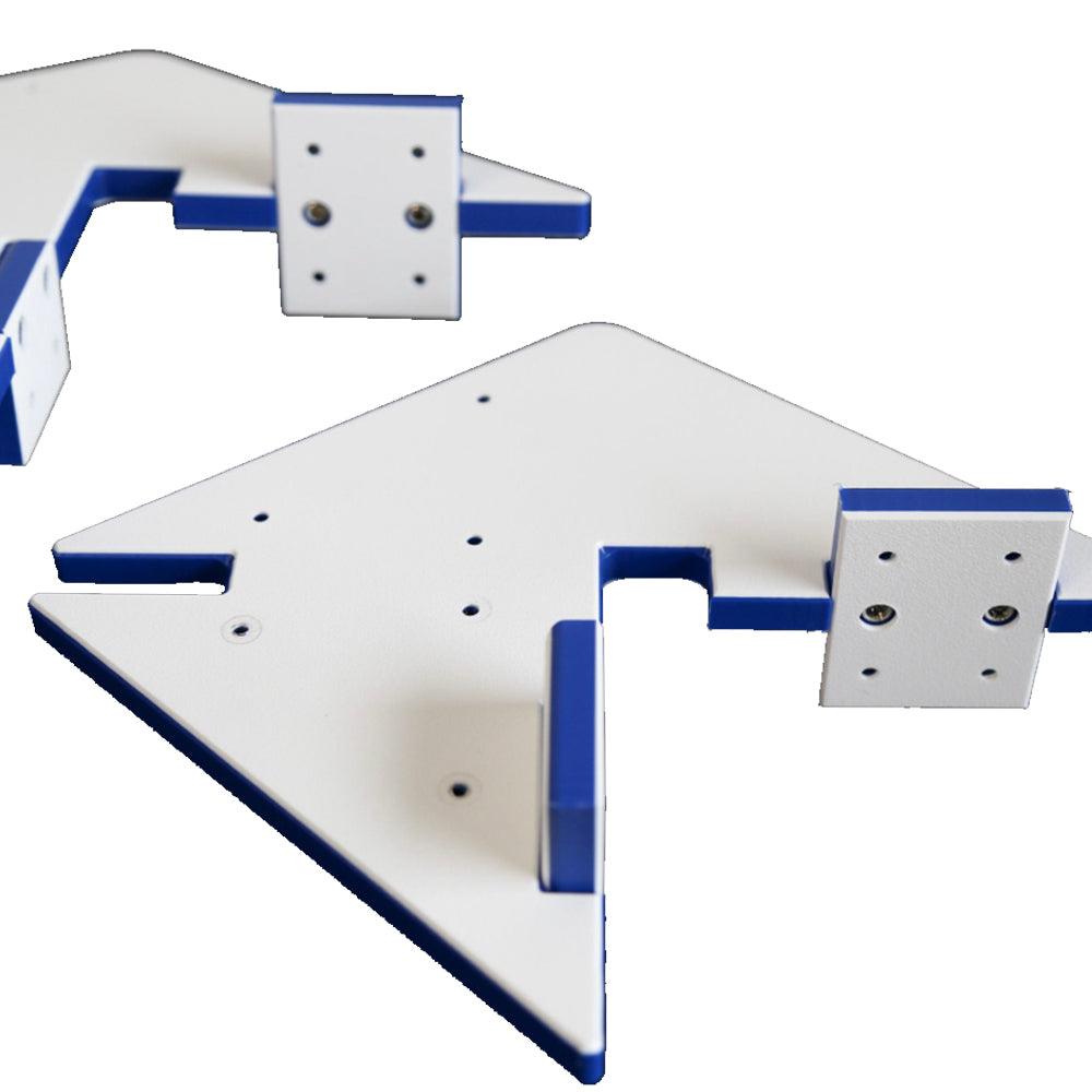 TRAPSKI Premium Paddleboard Rack â€?White/Blue, 2-Slot Wall or Dock Mount with Paddle Holders